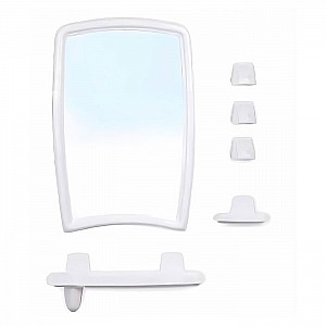 Набор зеркало для ванной комнаты Berossi 51с-2005 НВ 04104000 белый мрамор