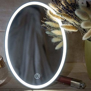 Зеркало косметическое Lucia EL750 c LED подсветкой 5W 5000K белое аккумулятор овальное. Изображение - 1