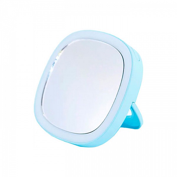 Зеркало косметическое Lucia LU215 голубое аккумулятор с подсветкой