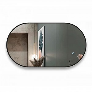 Зеркало Алмаз-Люкс Seoul black 9050s-6 открытый свет фоновая подсветка сенсорная кнопка