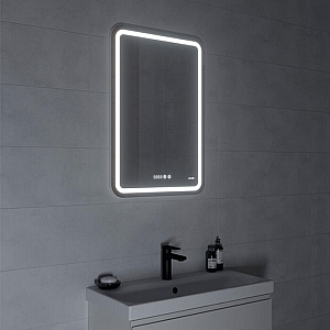 Зеркало Cersanit Led 050 Design Pro KN-LU-LED050*55-p-Os с подсветкой с антизапотиванием и часами 550*800 мм. Изображение - 3