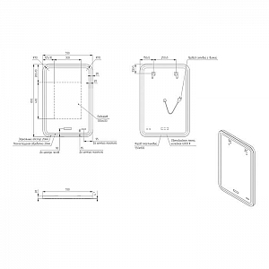 Зеркало Cersanit Led 050 Design Pro KN-LU-LED050*55-p-Os с подсветкой с антизапотиванием и часами 550*800 мм. Изображение - 4