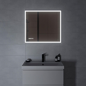 Зеркало Cersanit Led 011 Design KN-LU-LED011*100-d-Os с подсветкой и часами 1000*800 мм. Изображение - 2