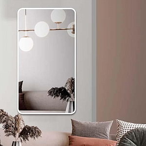 Зеркало Алмаз-Люкс Д-055 со шлифованной кромкой  и УФ-печатью 1100*600 мм белое. Изображение - 2