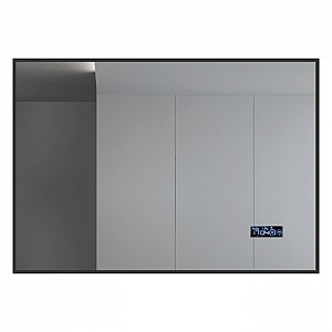 Зеркало Алмаз-Люкс Delhi Black 9070 mh-6 с подсветкой, часами, термометром и антизапотеванием