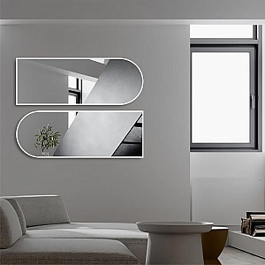 Зеркало Алмаз-Люкс Д-057 со шлифованной кромкой и УФ-печатью 1100*400 мм белое. Изображение - 5