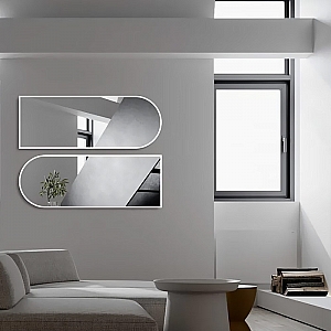 Зеркало Алмаз-Люкс Д-056 со шлифованной кромкой и УФ-печатью 1500*500 мм белое. Изображение - 3