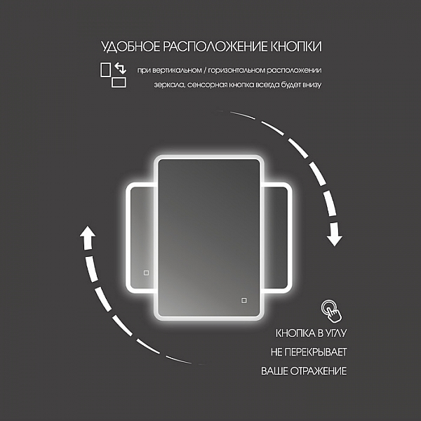 Зеркало Алмаз-Люкс ЗП-36 600*1050 мм с подсветкой