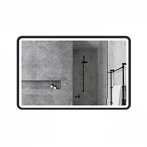 Зеркало Алмаз-Люкс Bissau black 10070dh-6 с подсветкой и подогревом 1000*700 мм