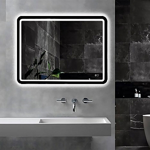 Зеркало Алмаз-Люкс Bissau black 10070dh-6 с подсветкой и подогревом 1000*700 мм. Изображение - 2