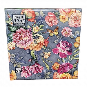 Салфетки декоративные Bouquet Home Collection Classic Красивые цветы 25333 33*33 см 3 слоя 20 шт