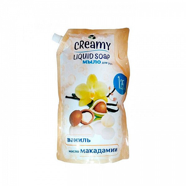 Крем-мыло жидкое мягкое Creamy Ваниль и масло Макадамии 1250 мл