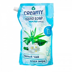 Жидкое мягкое крем-мыло Creamy Белый чай Алоэ Вера 1250 мл