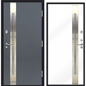 Дверь Nord Doors 70 наружная стальная частично остекленная правая 2060*980 мм RAL 7016 RAL 9003 муар