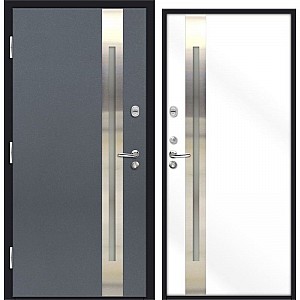 Дверь Nord Doors 70 наружная стальная частично остекленная левая 2060*980 мм RAL 7016 RAL 9003 муар
