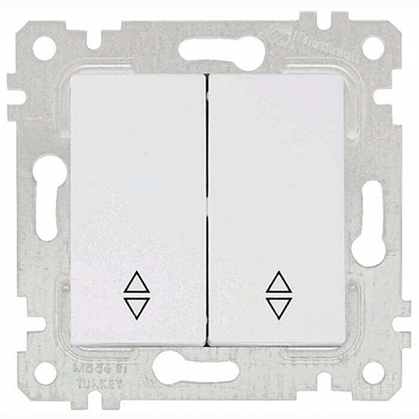Выключатель проходной Mutlusan Rita 2200 404 0101 2 клавиши белый