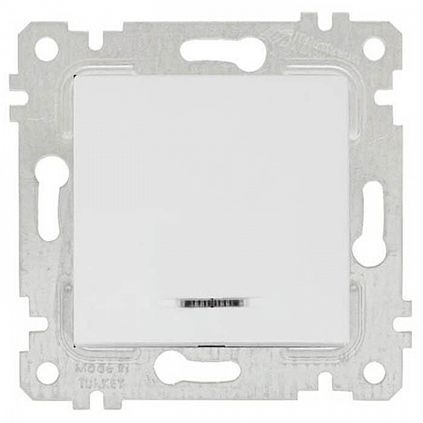 Выключатель Mutlusan Rita 2200 415 0101 1 клавиша с подсветкой белый