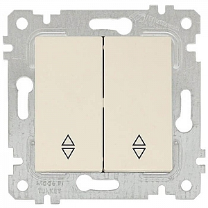 Выключатель проходной Mutlusan Rita 2200 404 0102 2 клавиши слоновая кость
