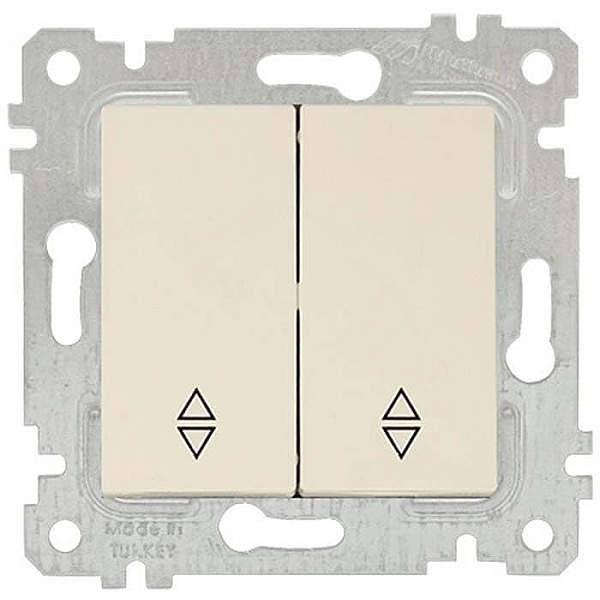 Выключатель проходной Mutlusan Rita 2200 404 0102 2 клавиши слоновая кость