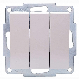 Выключатель Lezard Vesna 742-3088-109 3 клавиши жемчужно-белый перламутр