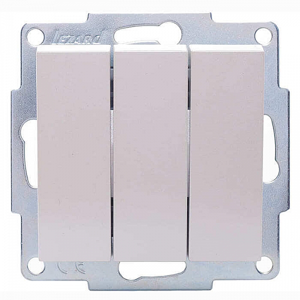 Выключатель Lezard Vesna 742-3088-109 3 клавиши жемчужно-белый перламутр