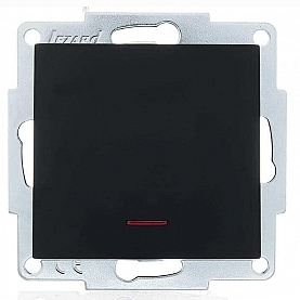 Выключатель Lezard Vesna 742-4288-111 1 клавиша с подсветкой чёрный бархат