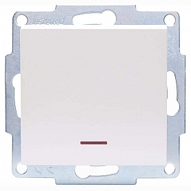 Выключатель Lezard Vesna 742-3088-111 1 клавиша с подсветкой жемчужно-белый перламутр