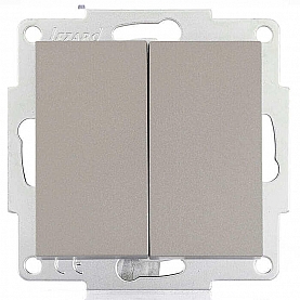 Выключатель Lezard Vesna 742-3588-101 2 клавиши платина