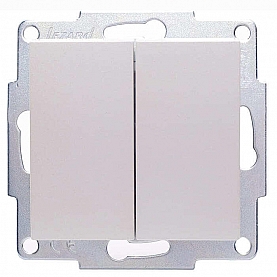 Выключатель Lezard Vesna 742-3088-101 2 клавиши жемчужно-белый перламутр