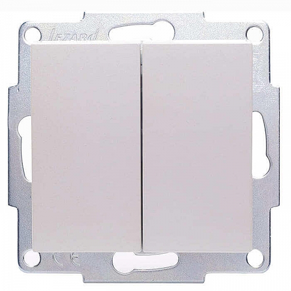 Выключатель Lezard Vesna 742-3088-101 2 клавиши жемчужно-белый перламутр