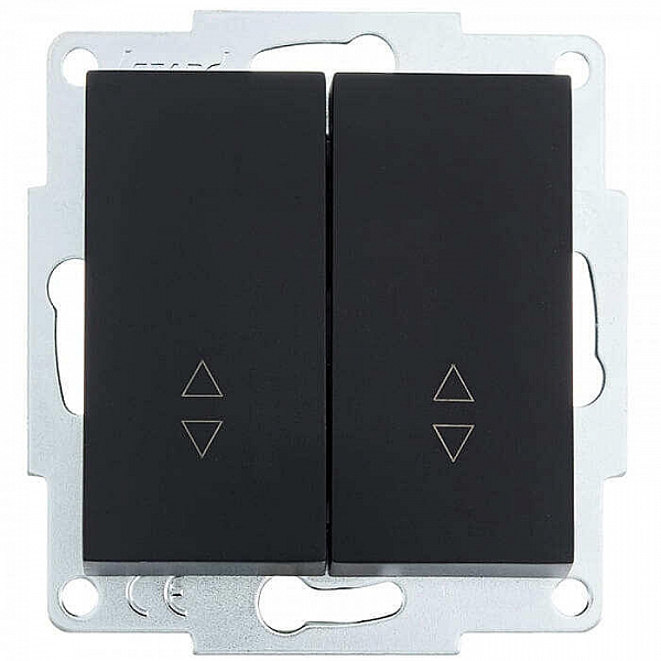 Выключатель проходной Lezard Vesna 742-4288-106 2 клавиши чёрный бархат