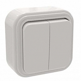 Выключатель Элект VA56-232-Б 2 клавиши белый