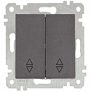 Выключатель проходной Mutlusan Rita 2200 404 0195 2 клавиши дымчатый