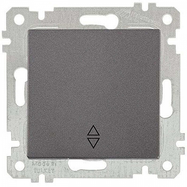 Выключатель проходной Mutlusan Rita 2200 403 0195 1 клавиша дымчатый