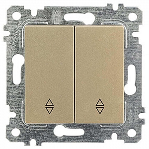 Выключатель проходной Mutlusan Rita 2200 404 0185 2 клавиши золото доре