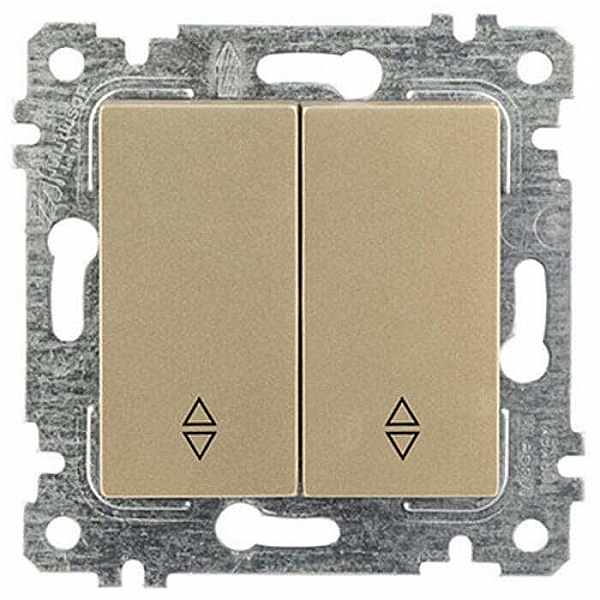 Выключатель проходной Mutlusan Rita 2200 404 0185 2 клавиши золото доре