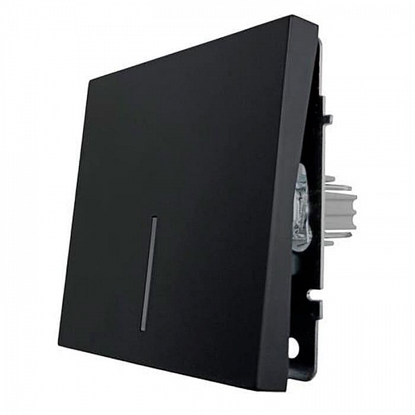 Выключатель Lezard Zima 704-4288-111QC 1 клавиша безвинтовой с подсветкой черный бархат