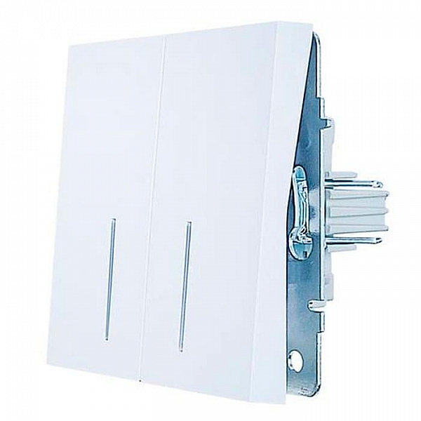 Выключатель Lezard Zima 704-0288-112QC 2 клавиши безвинтовой с подсветкой белый