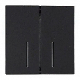 Выключатель Lezard Zima 704-4288-112QC 2 клавиши безвинтовой с подсветкой черный бархат