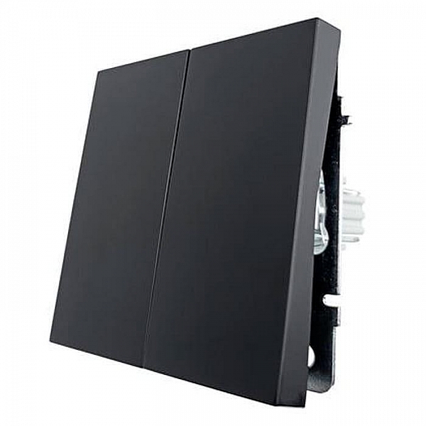 Выключатель Lezard Zima 704-4288-101QC 2 клавиши безвинтовой черный бархат