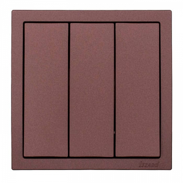 Выключатель Lezard Zima 704-7388-109QC 3 клавиши безвинтовой шоколад