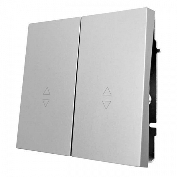 Выключатель проходной Lezard Zima 704-7488-106QC 2 клавиши безвинтовой матовый серый