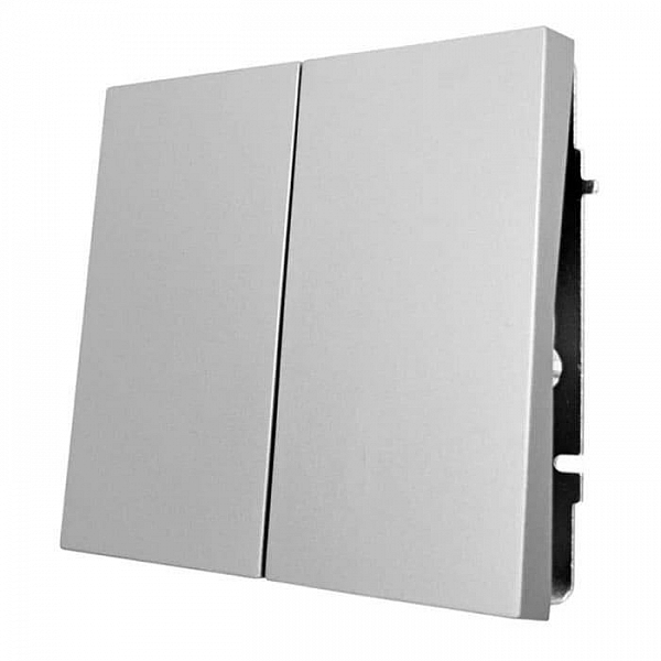 Выключатель Lezard Zima 704-7488-101QC 2 клавиши безвинтовой матовый серый