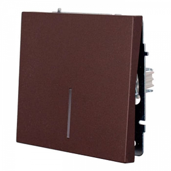 Выключатель Lezard Zima 704-7388-111QC 1 клавиша безвинтовой с подсветкой шоколад