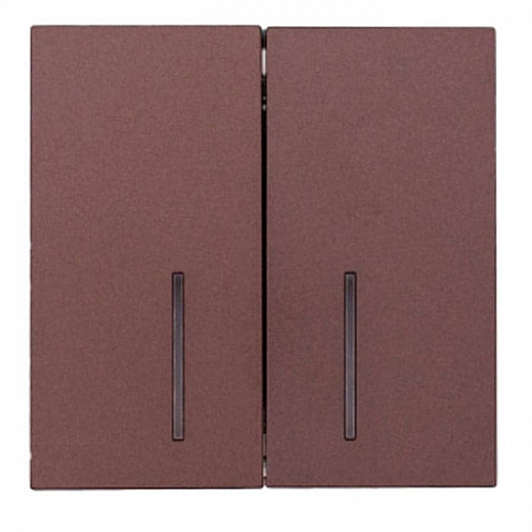 Выключатель Lezard Zima 704-7388-112QC 2 клавиши безвинтовой с подсветкой шоколад