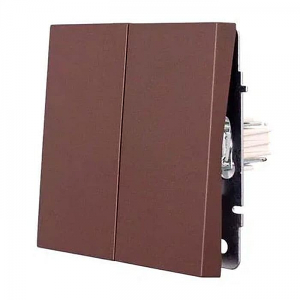 Выключатель Lezard Zima 704-7388-101QC 2 клавиши безвинтовой шоколад