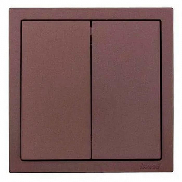 Выключатель Lezard Zima 704-7388-101QC 2 клавиши безвинтовой шоколад