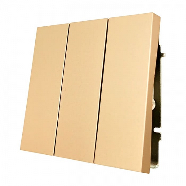 Выключатель Lezard Zima 704-3688-109QC 3 клавиши безвинтовой золото