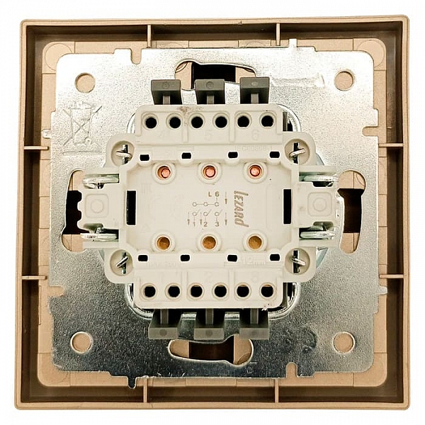 Выключатель Lezard Zima 704-3688-109QC 3 клавиши безвинтовой золото