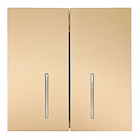 Выключатель Lezard Zima 704-3688-112QC 2 клавиши безвинтовой золото